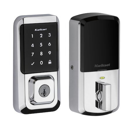 Kwikset Halo Wi-Fi Enabled Smart Lock Deadbolt with Touchscreen and SmartKey Backup Bright Chrome Finish 939WIFITSCR-26S